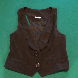Sexy dressy Black Vest button down T back